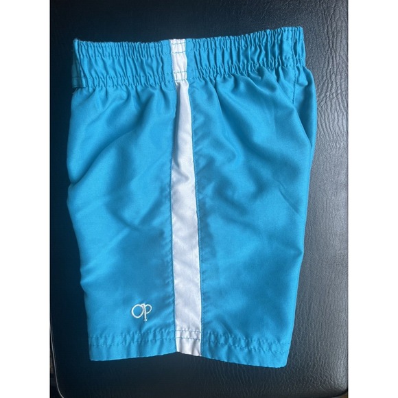 OP Baby Boys 24M Swim Trunks Blue White Striped Mesh Lined Elastic Waist - Picture 3 of 7